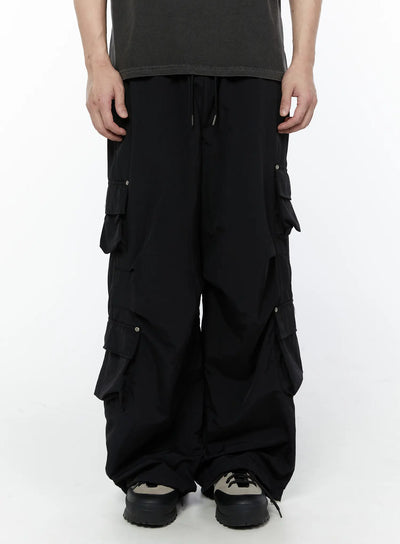 mens-relaxed-fit-cargo-pants-ia527 / Black