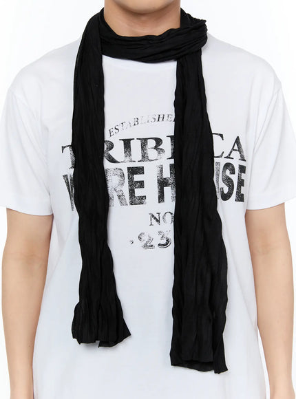 mens-textured-black-scarf-ia517 / Black