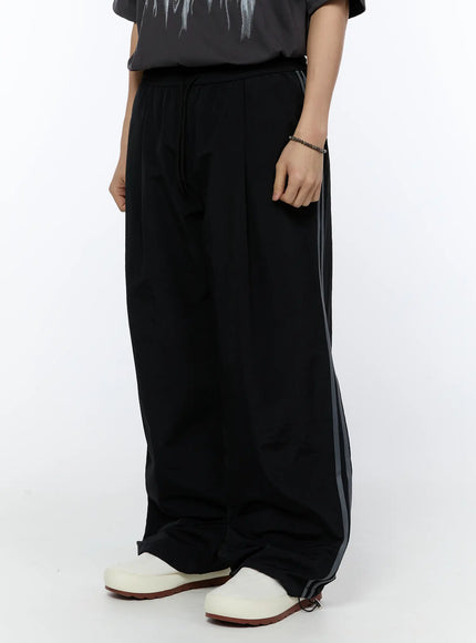 mens-wide-leg-track-pants-ia520 / Black