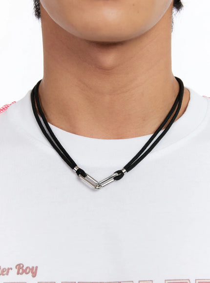 bold-link-statement-chain-necklace-in528 / Black