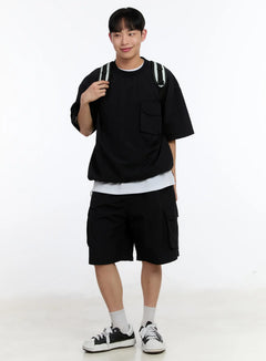 mens-nylon-pocket-t-shirt-ia508 / Black