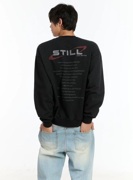 mens-graphic-print-sweatshirt-im502 / Black