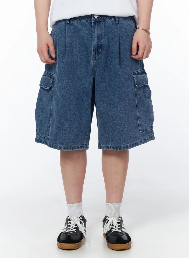 mens-blue-cargo-bermuda-shorts-iy519 / Blue