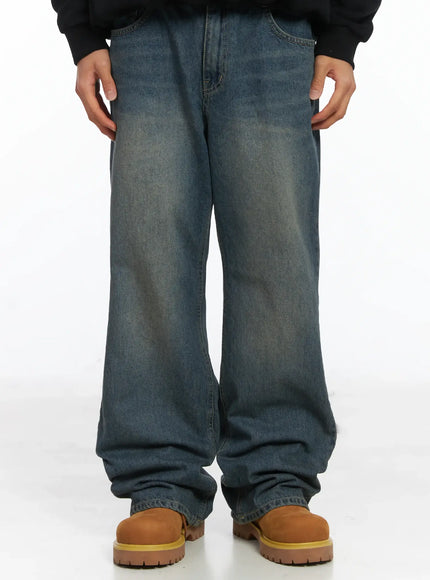 mens-relaxed-semi-flared-jeans-ij514 / Blue