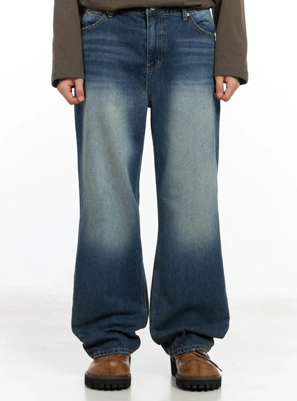 mens-washed-wide-leg-jeans-im511 / Blue