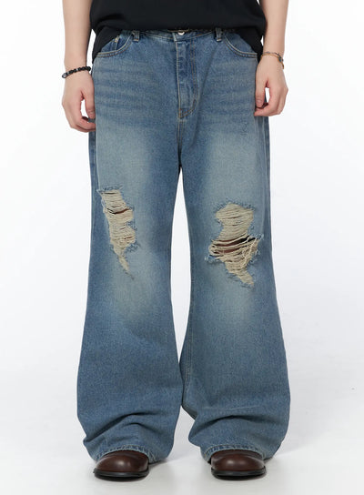 mens-colby-vintage-distressed-flared-jeans-iy525 / Blue