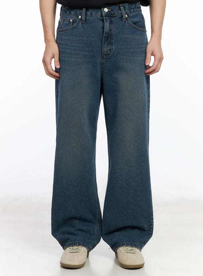 mens-loose-fit-wide-leg-jeans-im518 / Blue