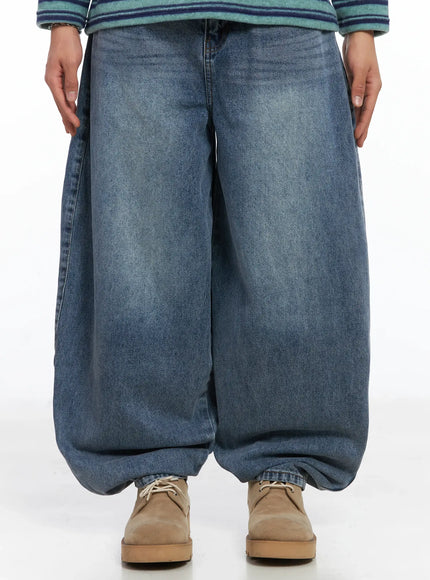 mens-simple-balloon-fit-jeans-ij512 / Blue