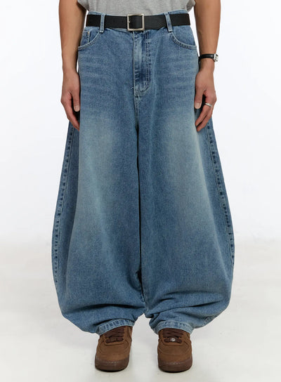 mens-wide-leg-balloon-jeans-im530 / Blue