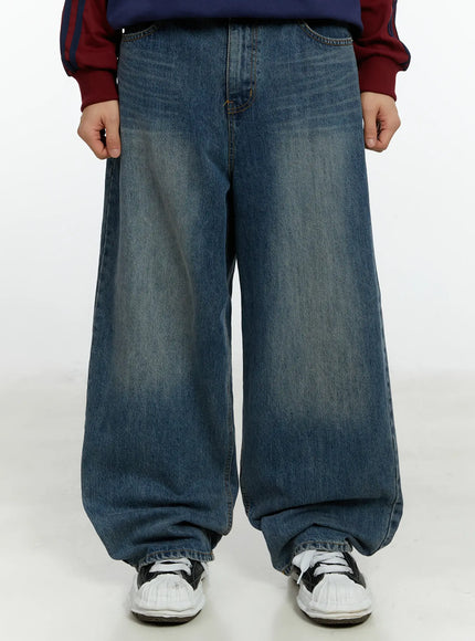 mens-baggy-wide-jeans-if511 / Blue