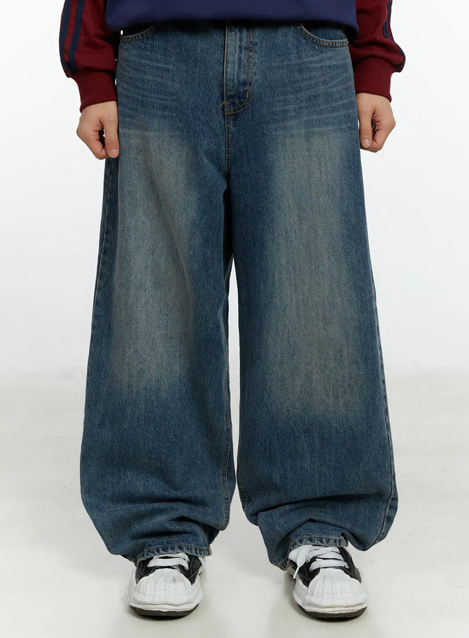 mens-baggy-wide-jeans-if511 / Blue