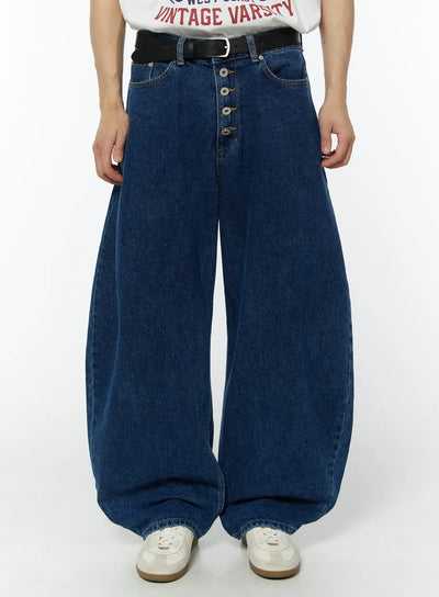 mens-rohan-curved-fit-wide-leg-jeans-iu504 / Dark blue