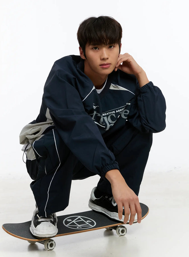 mens-athletic-v-neck-pullover-im530 / Dark blue