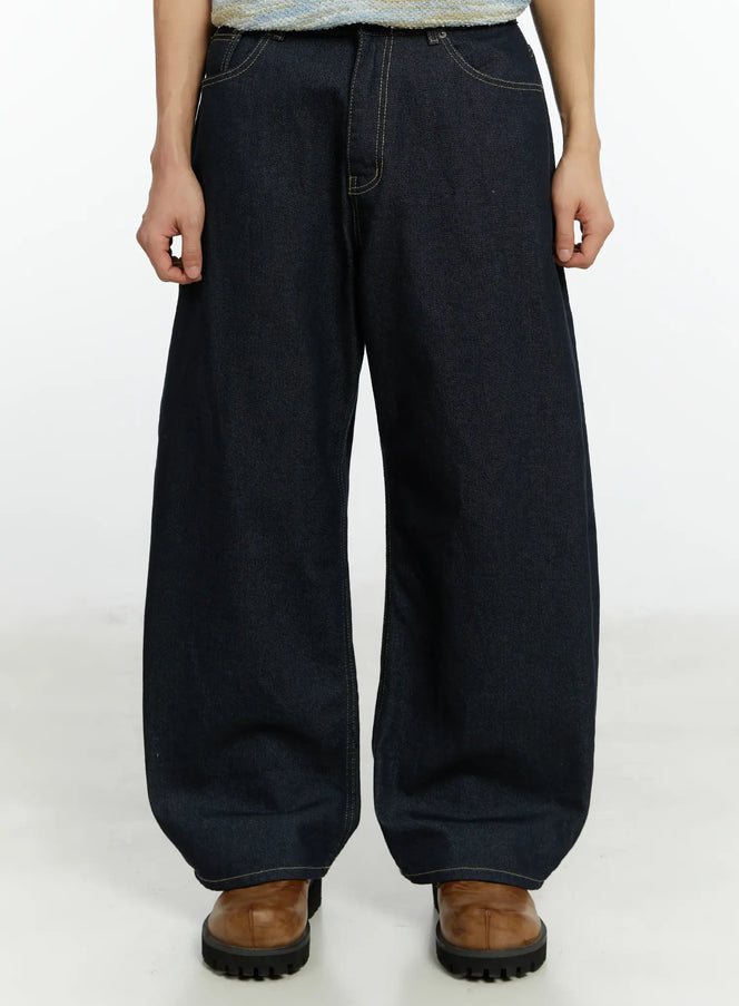 mens-wide-leg-jeans-if510 / Dark blue