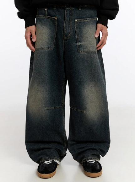 mens-vintage-big-pocket-jeans-in524 / Dark blue