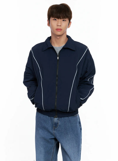 mens-contrast-track-jacket-io506 / Dark blue