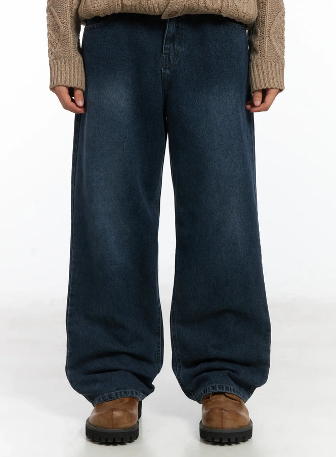 basic-dark-washed-straight-jeans-id515 / Dark blue