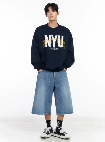 mens-embroidered-crewneck-sweatshirt-im523 / Dark blue