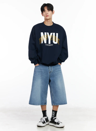 mens-embroidered-crewneck-sweatshirt-im523 / Dark blue