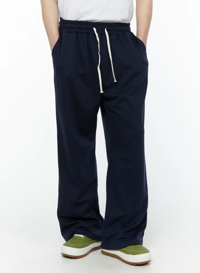mens-wide-leg-sweatpants-dark-blue-iy506 / Dark blue