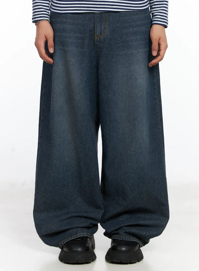 mens-wide-leg-jeans-if503 / Dark blue