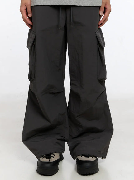 mens-string-wide-cargo-pants-in512 / Dark gray