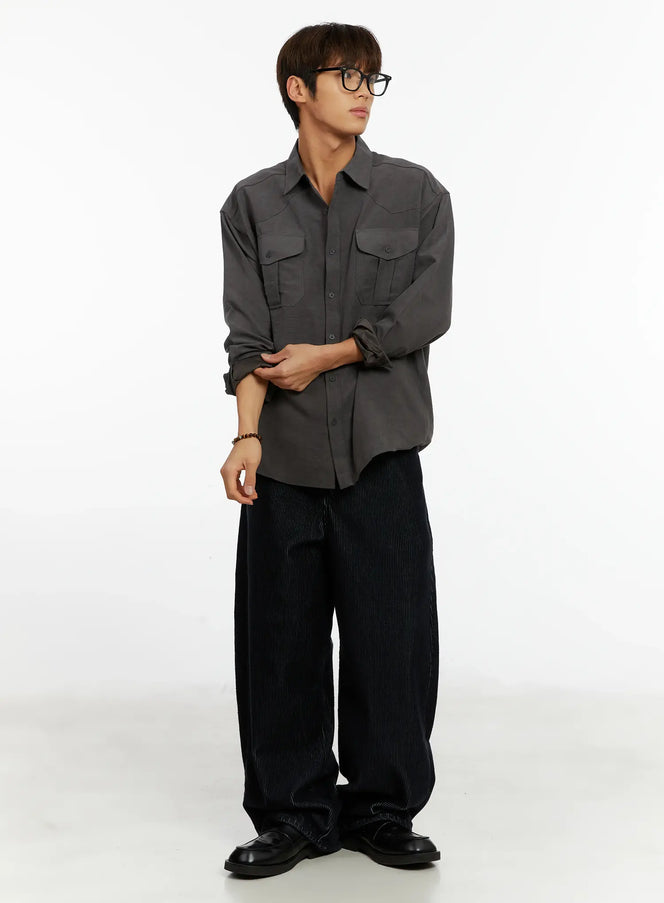 mens-suede-shirt-id524 / Dark gray