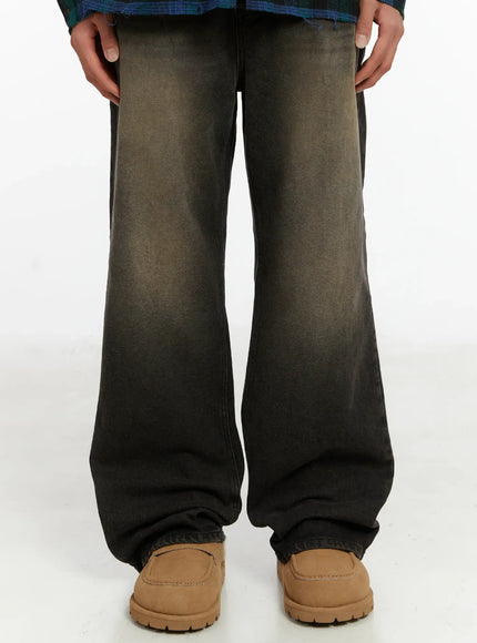 mens-loose-fit-wide-jeans-id523 / Dark gray