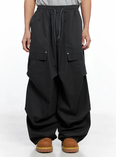 mens-parachute-wide-pants-io506 / Dark gray