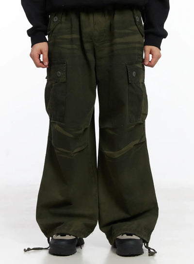 dark-green-wide-cargo-pants-id515 / Dark green