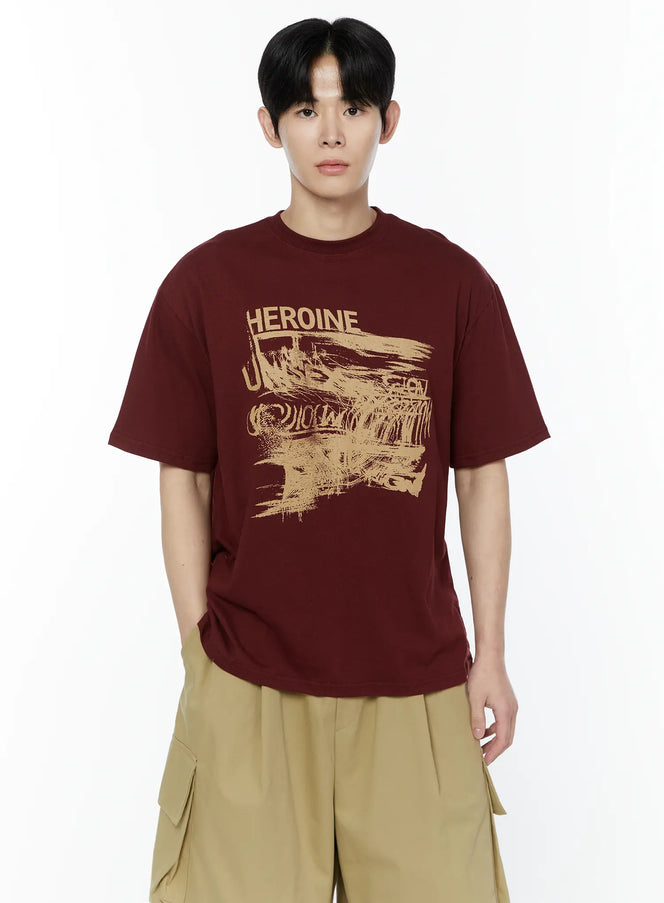 urban-style-graphic-t-shirt-ia530 / Dark red