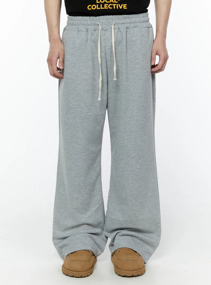 Men's Gray Semi-Wide Sweatpants IA530