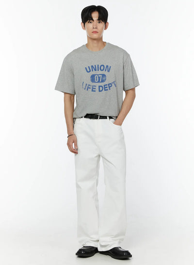 mens-union-graphic-print-t-shirt-iu504 / Gray