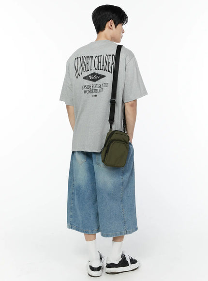 mens-casual-back-print-t-shirt-ia527 / Gray