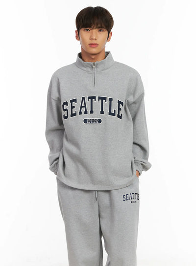 mens-seattle-quarter-zip-sweatshirt-id511 / Gray