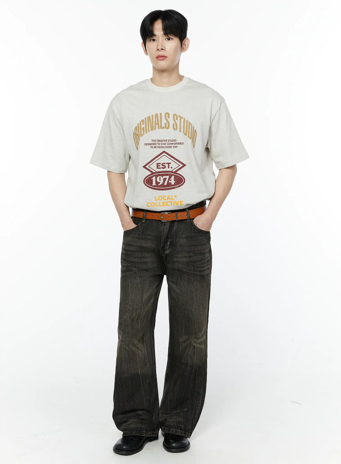 1974-vintage-print-t-shirt-ia530 / Light beige