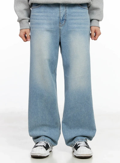mens-washed-wide-fit-jeans-im511 / Light blue