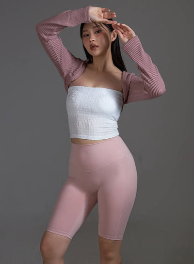pink-ribbed-bolero-pink-io517 / Pink