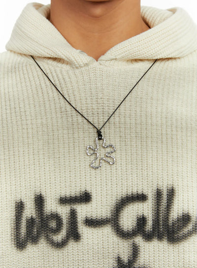 bold-floral-pendant-necklace-id524 / Silver