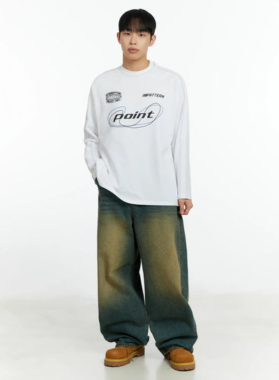 mens-casual-streetwear-long-sleeve-tee-if510 / White