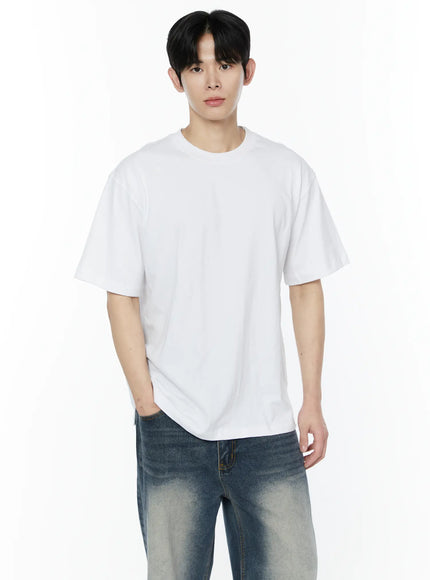 mens-side-slit-t-shirt-white-iy505 / White