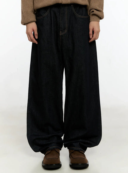 mens-dark-wash-wide-leg-jeans-in503 / Dark blue