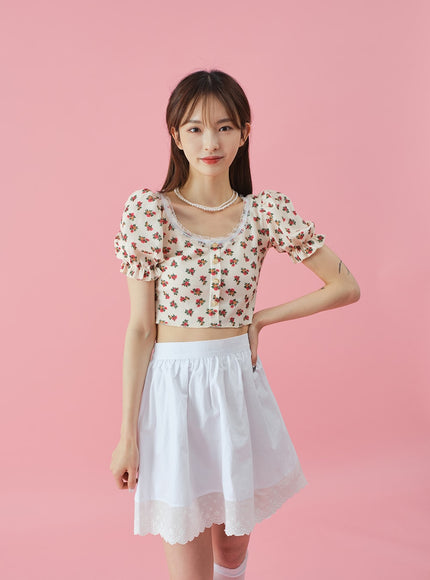 Lacy Flower Print Cardigan BY31