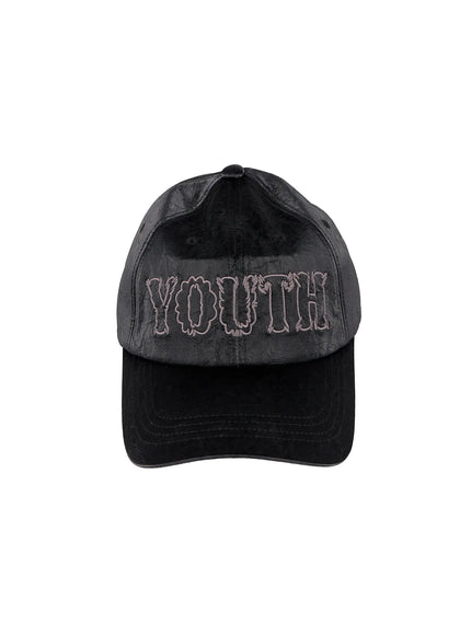 crackle-faux-leather-youth-cap-id524