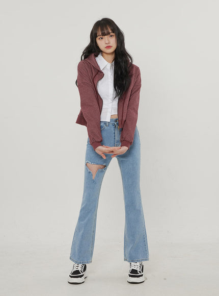 Ripped Bootcut Jeans BF306