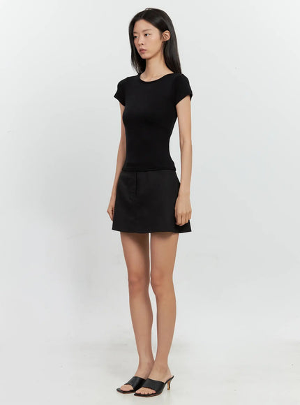 Round Neck Short-Sleeve Top IL528