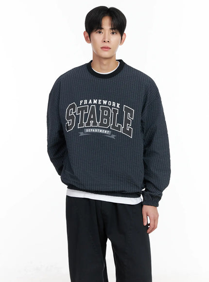 mens-plaid-sweatshirt-im523 / Black