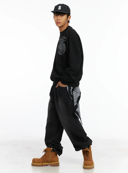 mens-usn-fleece-sweatshirt-ij514 / Black