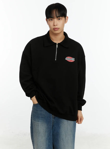 mens-orginality-quarter-zip-sweatshirt-if511 / Black