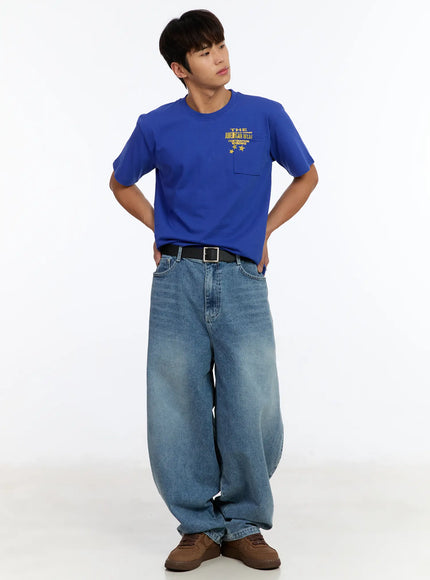 mens-graphic-t-shirt-with-pocket-im530 / Blue